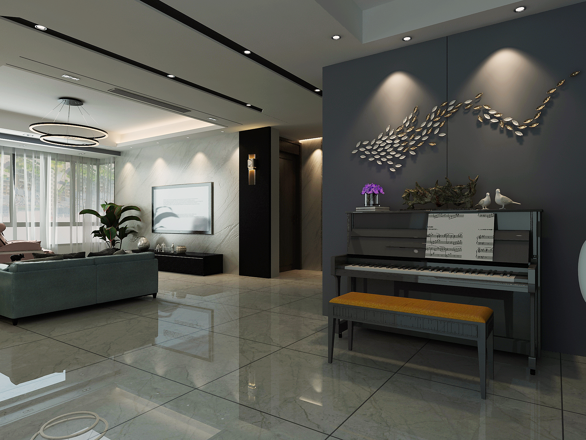 龍湖九里晴川-現(xiàn)代簡約-臥室設計效果圖