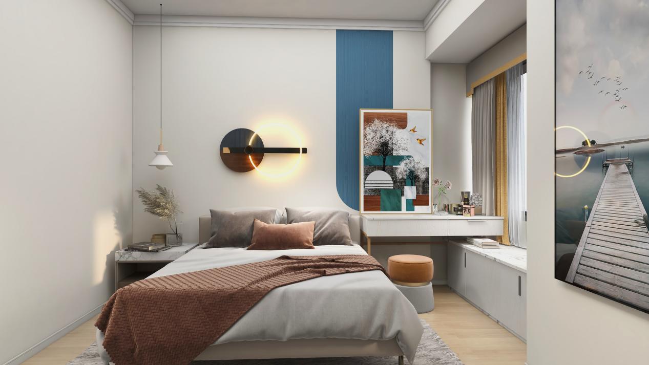 龍湖九里晴川-現(xiàn)代簡約-臥室設計效果圖